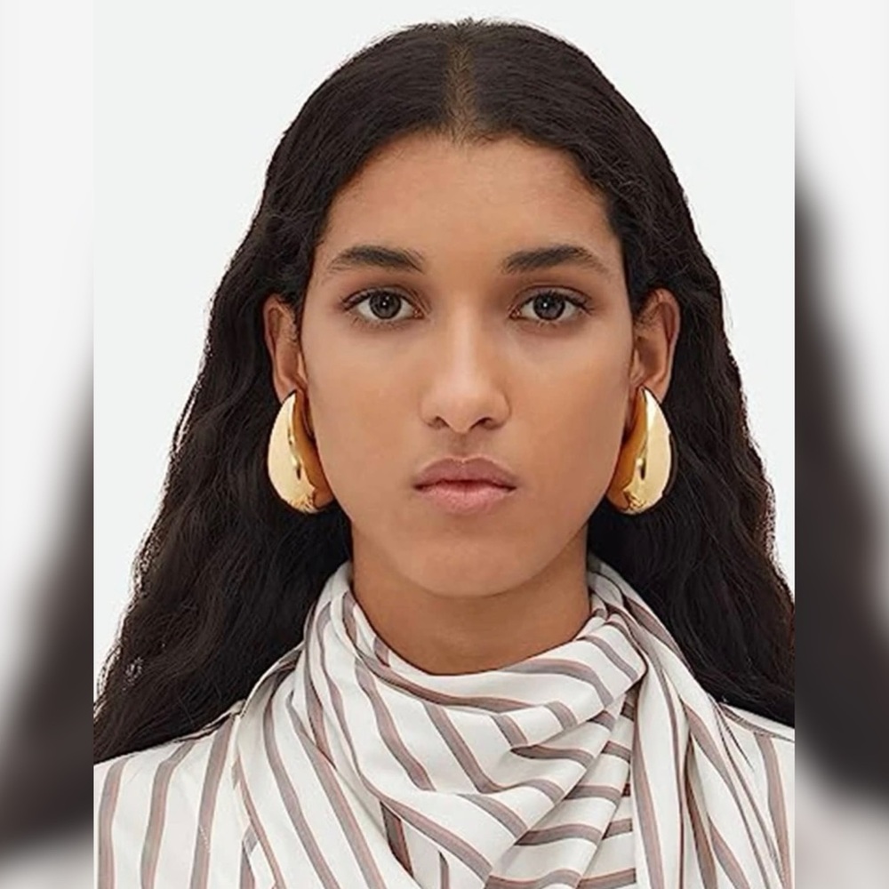 Bottega-esque Tear Drop 💧 Earrings Gold-tone - Picture 1 of 4